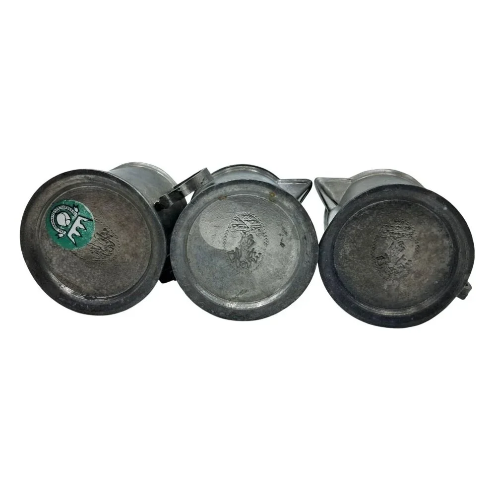 Guetezeichen Zinngerat RAL Pewter Mini Pitcher Set Unisex Small Gray Vintage‎